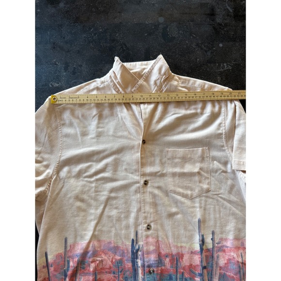 Sonoma Desert Cactus Print Button Up Shirt Mens XL Short Sleeve Camp Collar - Picture 4 of 8